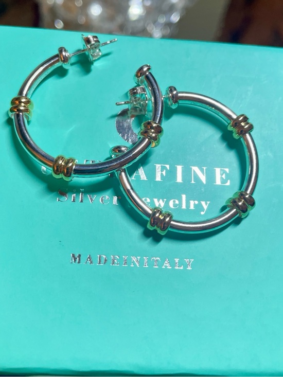 UltraFine Jewelry - UltraFine Genuine 950 Silver Station Hoop
Earrings. NWT. The perfect hoops!